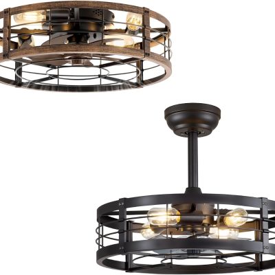 71FDqEgZYrL._AC_SL1500_.jpg windphoto 20 inch Fandelier Caged Ceiling Fan with Light, Bladeless Ceiling Fan with Remote, Farmhouse Fan Lights Ceiling Fixtures for Kitchen, Bedroom, Outdoor(6 Speed, Timing)