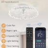 71FKADDKG9L._AC_SL1500_.jpg windphoto 16.5" Black Caged Ceiling Fan and 20" White Low Profile CCT Dimmable LED Ceiling Fan with Light & Remote, 6 Speed, Timing for Outdoor and Bedroom, Kitchen