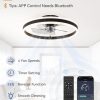 71FPbTnXodL._AC_SL1500_.jpg windphoto 19.7'' Modern Low Profile Ceiling Fans with Lights and Remote,Black | 3000-6000K Dimmable LED, 6 Wind Speeds, Quiet Reversible DC Motor, Small Flush Mount Fandelier for Bedroom, Living Room