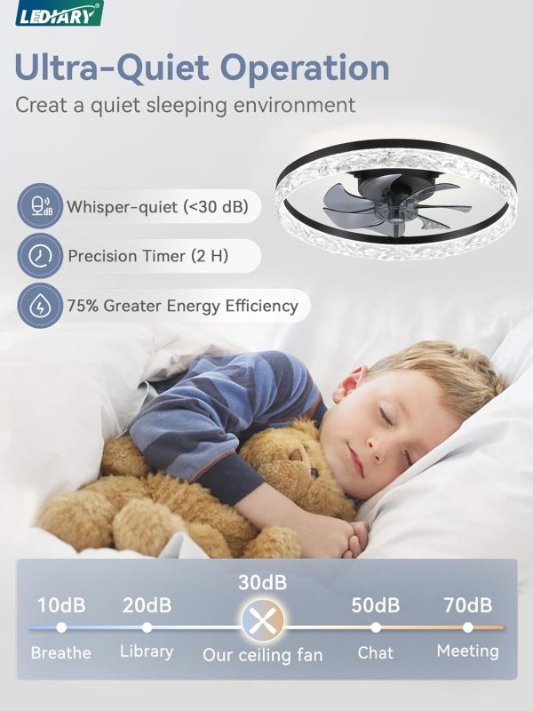 71FYhwDZVmL._AC_SL1500_.jpg windphoto 20" Modern Ceiling Fans with Lights and Remote, Black Fandelier | Dimmable Low Profile, Flush Mount Ceiling Fan, Stepless Color Temperature Change, 6 Speeds, Bedroom, Living Room, Kitchen