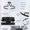windphoto 24" Low Profile Ceiling Fans with Light and Remote, Fandelier Black | Reversible Airflow, 3000-6000K Dimmable LED, 6 Speeds, DC Motor, Memory, Timer, Flush Mount, Bedroom, Living Room, Kitchen