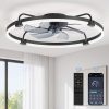 71FpSyqt5tL._AC_SL1500_.jpg windphoto 30" Ceiling Fans with Lights and Remote, Low Profile Led Fan Light | Flush Mount, Stepless Dimmable Fandelier, 6 Speeds, 3 CCT, Quiet Reversible DC Motor, 2H Timer, Bedroom, Living Room, Black