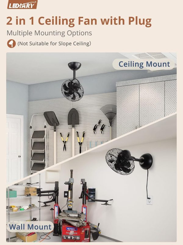 71FqN43Nr7L._AC_SL1500_.jpg windphoto 10 Inch Small Wall Mount Fan and Remote with Plug in Cord, Black | 6 Speed, Adjustable Tilt, Timing, Reversible, Wall Mounted Fan, Indoor, Tabletop, Garage, Shop, Corner Gym, Bedroom, Office