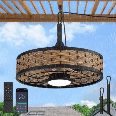 71FxfWseuL._AC_SL1000_.jpg windphoto 20" Light Brown IP65 Waterproof Outdoor Ceiling Fan with Light | No Assembling,Remote&APP Control,3CCT Dimmable,6-Speeds,Boho Rattan, for Gazebo,Patio,Porch