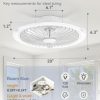 71G-EoWyIgL._AC_SL1500_.jpg windphoto 20" Bladeless Ceiling Fan with Light, Enclosed Low Profile Flush Mount LED Fandelier with Remote Control