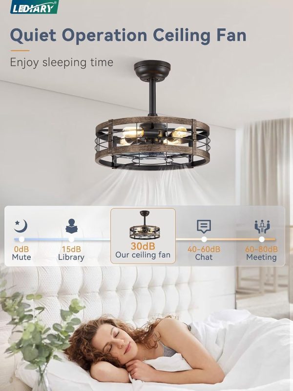 71G4TPhmZeL._AC_SL1500_.jpg windphoto 18 inch Caged Fandelier Ceiling Fan Light with Remote, Black Gold | 6 Speed Adjustable,Timing, Quiet & Powerful DC, Small, Farmhouse, Industrial, Enclosed, Bladeless, Bedroom, Kitchen, Downrod