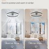 71GBBdqwrXL._AC_SL1500_.jpg windphoto 19.7'' Modern Low Profile Ceiling Fans with Lights and Remote,Black | 3000-6000K Dimmable LED, 6 Wind Speeds, Quiet Reversible DC Motor, Small Flush Mount Fandelier for Bedroom, Living Room