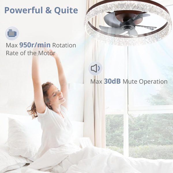 71GHpXRENqL._AC_SL1500_.jpg windphoto 22" Ceiling Fans with Lights and Remote, Fandelier Brown | 3CCT, 6 Speeds, Dimmable Low Profile, Flush Mount Ceiling Fan, Timer, Reversible, Memory, Bedroom, Living Room, Kitchen