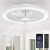 71GKLUF0hsL._AC_SL1500_.jpg windphoto 20" Bladeless Ceiling Fan with Light, Enclosed Low Profile Flush Mount LED Fandelier with Remote Control
