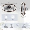 71GKpe1ozL._AC_SL1500_.jpg windphoto 2 Pack 24" Ceiling Fans with Lights and Remote, Fandelier Brown | 3CCT, 6 Speeds, Dimmable Low Profile, Flush Mount Ceiling Fan, Timer, Reversible, Memory, Bedroom, Living Room, Kitchen