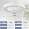 71GpAFemvqL._AC_SL1500_.jpg windphoto 22in Bladeless Enclosed LED Ceiling Fan Light with Remote, White | Flush Mount, Modern, 6 Speed Adjustable, 3000-6000K Dimmable, 3000LM, Indoor Bedroom Living Room, Remote/APP Control
