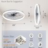 windphoto 23" Low Profile Ceiling Fans with Lights, APP & Remote, Grey | Flush Mount, Dimmable LED, Quiet DC Motor, Reversible, 6 Speeds, Fandelier, for Bedroom