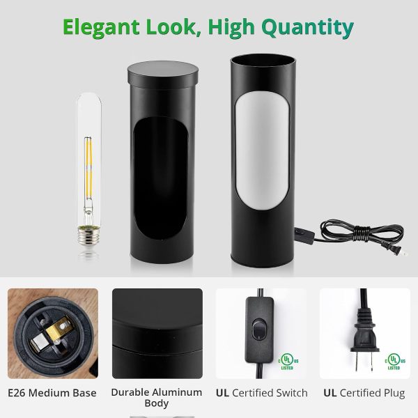 71HCxkWpCDL._AC_SL1500_.jpg windphoto Black Kosher Shabbos Table Lamp, T10 Bulb Included, 2 Pack | Shabbat Light, Nightlight Function, 400LM Brightness, 4W Eqv 40W, Warm Light, Living Room, Bedroom, Home Decor