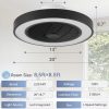 71HUyFNwNdL._AC_SL1500_.jpg windphoto 20 Inch Low Profile Bladeless LED Ceiling Fan Light, Black RGB | Flush Mount, Modern, 6 Speed Adjustable, 3000-6000K Dimmable, 3000LM, Indoor Bedroom Living Room, Remote/APP Control