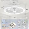 71HkIeqJ-2L._AC_SL1500_.jpg windphoto 20" Low Profile Bladeless Ceiling Fan with RGB, Remote&APP, White | Flush Mount, 6 Speed Adjustable, 3000-6000K Dimmable LED, Modern Enclosed Fandelier with Timming, Bedroom, Kids Room