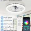 windphoto 20" Ceiling Fans with Lights and Remote for Bedroom, Grey | RGB Low Profile Fan Light, 3000K-6000K Stepless Dimmable, 6 Speed, Reversible DC Motor, APP & Remote Control, Low Noice