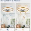 71INlIfQ6aL._AC_SL1500_.jpg windphoto 19.7" Ceiling Fans with Lights, Low Profile Fandelier for Bedroom | Flush Mount Fan Light, Stepless Dimmable, App/Remote Control, 3 CCT Led, 6 Speeds, Quiet Reversible DC Motor, Gold
