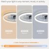 windphoto 20" Low Profile Ceiling Fans with Lights, APP & Remote, Grey | Flush Mount, Dimmable LED, Quiet DC Motor, Reversible, 6 Speeds, Fandelier, for Bedroom