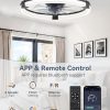 71IwFbEMPaL._AC_SL1500_.jpg Ceiling Fans with Lights 20 Inch Low Profile Fandelier with Remote Black | 6 Speeds, Reversible, Dimmable Flush Mount Fan Light, Modern Ceiling Fan with Lights for Bedroom Bladeless