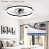 windphoto 20" Low Profile Ceiling Fans with Lights, APP & Remote, Brown | Flush Mount, Dimmable LED, Quiet DC Motor, Reversible, 6 Speeds, Fandelier, for Bedroom