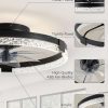 71JISe6PYqL._AC_SL1500_.jpg windphoto 19.7" Low Profile Ceiling Fans with Lights, APP & Remote, Black | Flush Mount, Dimmable LED, Quiet DC Motor, Reversible, 6 Speeds, Fandelier, for Bedroom