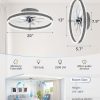 windphoto Ceiling Fans with Lights and Remote, 20'' Low Profile Ceiling Fan with Light, 3000-6000K Dimmable Fandelier Ceiling Fans, Modern Flush Mount Fan Light for Bedroom with 6 Wind Speeds-Sandy Gray | 3000-6000K Dimmable LED, 6 Wind Speeds, Quiet Reversible DC Motor, Small Flush Mount Fandelier for Bedroom, Living Room