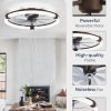 71JWNjZtIoL._AC_SL1500_.jpg Ceiling Fans with Lights 23 Inch Low Profile Fandelier with Remote Brown | 6 Speeds, Reversible, Dimmable Flush Mount Fan Light, Modern Ceiling Fan with Lights for Bedroom Bladeless