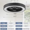 71JZHl6bEWL._AC_SL1500_.jpg windphoto 22in Bladeless Enclosed LED Ceiling Fan Light with Remote, Black | Flush Mount, Modern, 6 Speed Adjustable, 3000-6000K Dimmable, 3000LM, Indoor Bedroom Living Room, Remote/APP Control