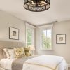 71JjNqfZAOL._AC_SL1500_.jpg windphoto 20" Caged Ceiling Fan with Light and Remote, Small Fandalier, Black | Flush Mount Low Profile, APP Control, Bladeless Industrial Enclosed, Quiet & Powerful for Bedroom, Kitchen, Dining Room