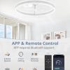 windphoto Ceiling Fans with Lights and Remote, 20'' Low Profile Ceiling Fan with Light, 3000-6000K Dimmable Fandelier Ceiling Fans, Modern Flush Mount Fan Light for Bedroom with 6 Wind Speeds- White | 3000-6000K Dimmable LED, 6 Wind Speeds, Quiet Reversible DC Motor, Small Flush Mount Fandelier for Bedroom, Living Room