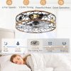 71JtWVU23RL._AC_SL1500_.jpg windphoto 23" Caged Ceiling Fan with Light, Flush Mount Fandalier with Remote | Low Profile, Farmhouse Large, Bladeless Industrial, Quiet DC Motor, App Control for Bedroom, Kitchen, Dining Room, Walnut
