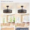 windphoto 20" Caged Farmhouse Victorian Ceiling Fan with Light, Black | Downrod, Bladeless Enclosed Fandelier, 6 Speed, Quiet Powerful DC, Rustic,Vintage, Rustic, Small, Bedroom, Kitchen