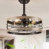 71KP9A3TaEL._AC_SL1500_.jpg windphoto 16.5 inch Caged Fandelier Ceiling Fan Light with Remote, Brown | 6 Speed Adjustable,Timing, Quiet & Powerful DC, Small, Farmhouse, Industrial, Enclosed, Bladeless, Bedroom, Kitchen, Downrod