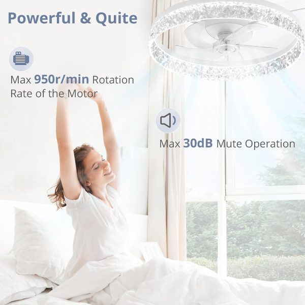 71KRE8-tfML._AC_SL1500_.jpg windphoto 22" Ceiling Fans with Lights and Remote, Fandelier White | 3CCT, 6 Speeds, Dimmable Low Profile, Flush Mount Ceiling Fan, Timer, Reversible, Memory, Bedroom, Living Room, Kitchen