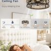 71KS8i85iiL._AC_SL1500_.jpg windphoto 20 Inch Caged Flush Mount Ceiling Fans with Lights, Black | Low Profile, Farmhouse, Bladeless Enclosed Fandelier, Small, 6 Speed, Quiet Reversible DC, Bedroom, Kitchen, Living Room,