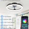 71KXbbZJSL._AC_SL1500_.jpg windphoto RGB Low Profile Ceiling Fans with Lights and Remote, 20 Inch Dimmable Modern Fan Light(3000K-6000K), 6 Speed, Reversible, APP & Remote Control, Flush Mount Ceiling Fan for Bedroom, Black