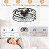 71KnhZdBnDL._AC_SL1500_.jpg windphoto 23" Caged Ceiling Fan with Light, Flush Mount Fandalier with Remote | Low Profile, Farmhouse Large, Bladeless Industrial, Quiet DC Motor, App Control for Bedroom, Kitchen, Dining Room, Black