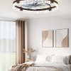 windphoto 24" Low Profile Ceiling Fans with Lights, APP & Remote, Brown | Flush Mount, Fandelier, 3000K-6000K, Dimmable LED, for Bedroom