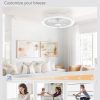 windphoto 20" Low Profile Bladeless Ceiling Fan with Light, Remote&APP, White | Flush Mount, 6 Speed Adjustable, 3000-6000K Dimmable LED, Modern Enclosed Fandelier with Timming, Bedroom, Kids Room