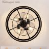 71L5uKnpIdL._AC_SL1500_.jpg windphoto 20 inch Fandelier Caged Ceiling Fan with Light, Black Gold | 6 Speed Adjustable,Timing, Quiet & Powerful DC, Small, Farmhouse, Industrial, Enclosed, Bladeless, Bedroom, Kitchen, Downrod