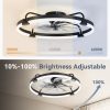 71L84YGdQUL._AC_SL1500_.jpg windphoto 2 Pack 24" Ceiling Fans with Lights and Remote, Low Profile | Flush Mount, Stepless Dimmable Fandelier, 6 Speeds, 3 CCT, Quiet Reversible DC Motor, 2H Timer, Bedroom, Living Room, Black