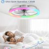 71LCQzb23uL._AC_SL1500_.jpg windphoto 23" Ceiling Fans with Lights and Remote for Bedroom, Grey | RGB Low Profile Fan Light, 3000K-6000K Stepless Dimmable, 6 Speed, Reversible DC Motor, APP & Remote Control, Low Noice