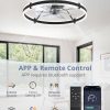 71LCe8nMChL._AC_SL1500_.jpg windphoto 24'' Modern Low Profile Ceiling Fans with Lights and Remote, Black | 3000-6000K Dimmable LED, 6 Wind Speeds, Quiet Reversible DC Motor, Small Flush Mount Fandelier for Bedroom, Living Room