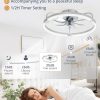 71LDeaLHW-L._AC_SL1500_.jpg windphoto 2 Pack 20" Low Profile Ceiling Fans with Lights and Remote | Flush Mount, Stepless Dimmable Fandelier, 6 Speeds, 3 CCT, Quiet Reversible DC Motor, 2H Timer, Bedroom, Living Room, Grey