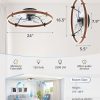 71LFipmzL._AC_SL1500_.jpg windphoto 24'' Modern Low Profile Ceiling Fans with Lights and Remote, Walnut | 3000-6000K Dimmable LED, 6 Wind Speeds, Quiet Reversible DC Motor, Small Flush Mount Fandelier for Bedroom, Living Room