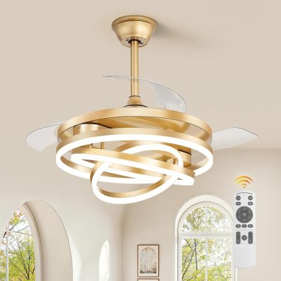 71LICfYjgYL._AC_SL1500_.jpg windphoto 42 Inch Retractable Ceiling Fan with Lights, Modern Gold Fandelier | 6 Speeds, 3000K-6000K Adjustable, DC Motor, Chandelier Ceiling Fans with Lights and Remote for Bedroom Living Room