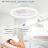 windphoto 20" Ceiling Fans with Lights and Remote for Bedroom, White | Low Profile Fan Light, 3000K-6000K Stepless Dimmable Fandelier, 6 Speed, Reversible DC Motor, APP & Remote Control, Low Noice
