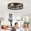 71LZRwZWm3L._AC_SL1500_.jpg windphoto 20" Caged Farmhouse Ceiling Fan with Light, Flush Mount, Black Gold | Remote&APP Control, Small Low Profile, Rustic Fandaliers, Industrial Bladeless Enclosed, Powerful Motor for Bedroom, Kitchen