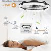 windphoto 24" Ceiling Fans with Lights, Low Profile Fandelier for Bedroom | Flush Mount Fan Light, Stepless Dimmable, App/Remote Control, 3 CCT Led, 6 Speeds, Quiet Reversible DC Motor, Black