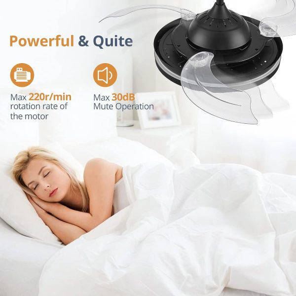 71Mmc5iDZjL._AC_SL1500_.jpg windphoto 42 Inch Retractable Ceiling Fans with Lights and Remote | Fandelier Ceiling Fans with LED Light, Modern Ceiling Fan, Stepless Color Changeable, Dimmable, Timer Setting, Black